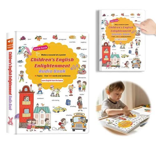 500+ Words Audio Learning Book Early Education Learning Sound Interactive Book Words English Machine Point-And-Read C9R6