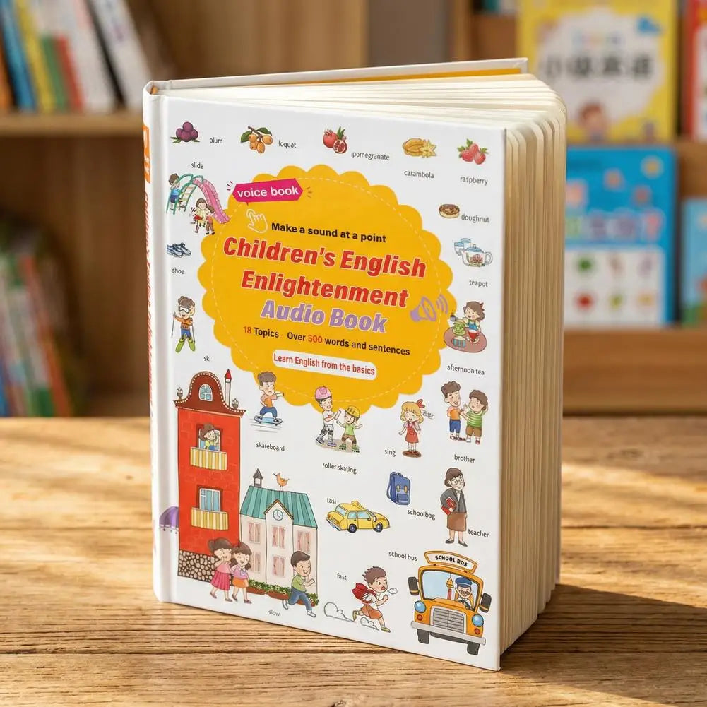 500+ Words Audio Learning Book Early Education Learning Sound Interactive Book Words English Machine Point-And-Read C9R6