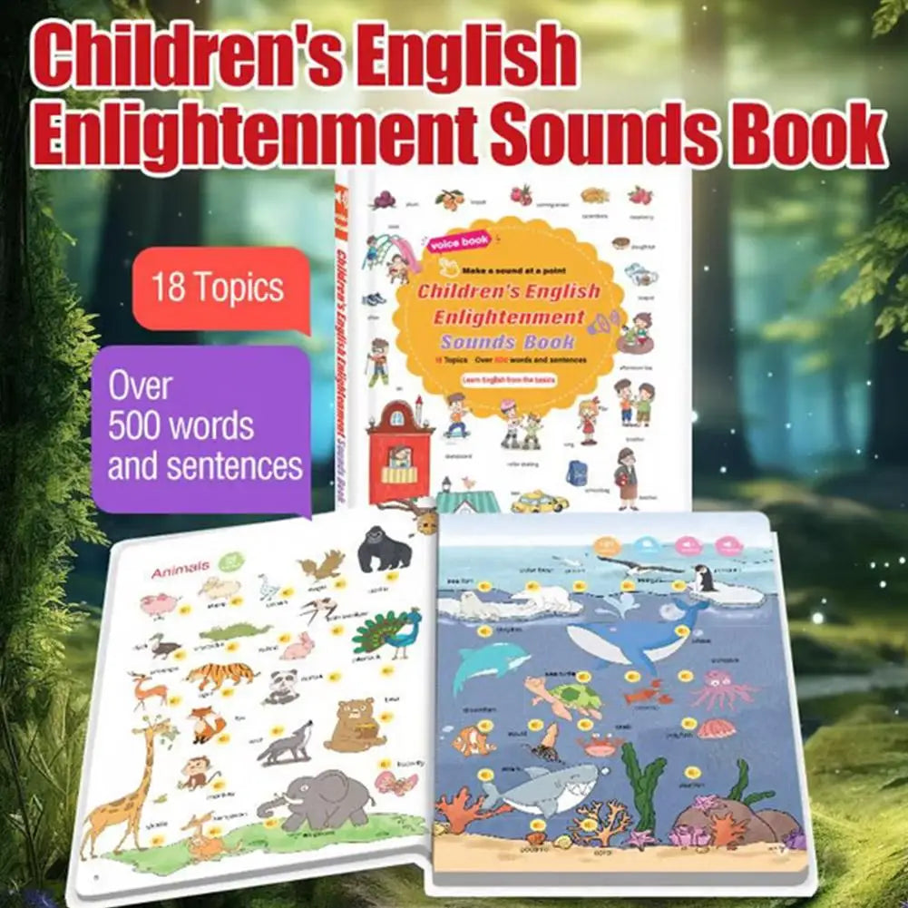 500+ Words Audio Learning Book Early Education Learning Sound Interactive Book Words English Machine Point-And-Read C9R6