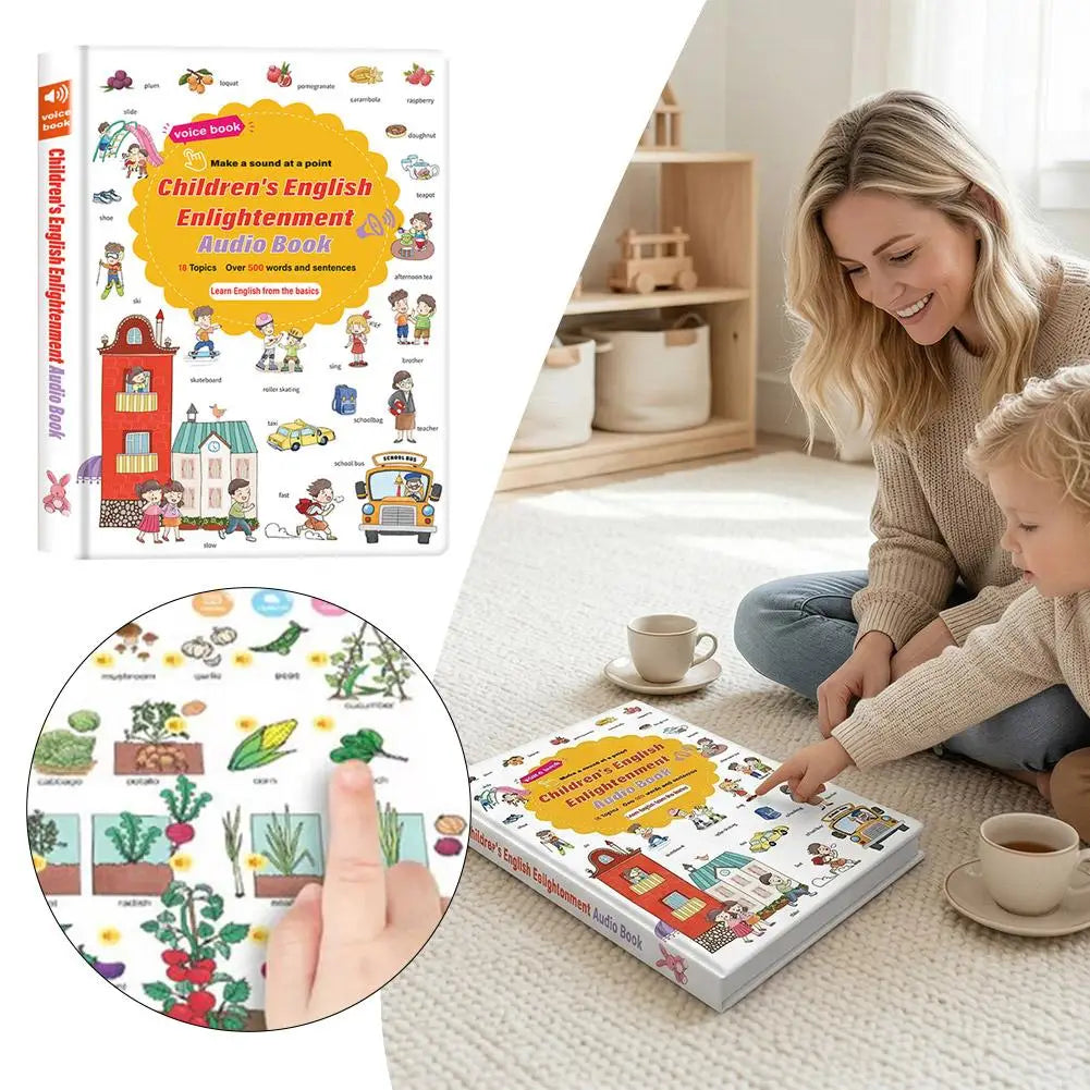 500+ Words Audio Learning Book Early Education Learning Sound Interactive Book Words English Machine Point-And-Read C9R6