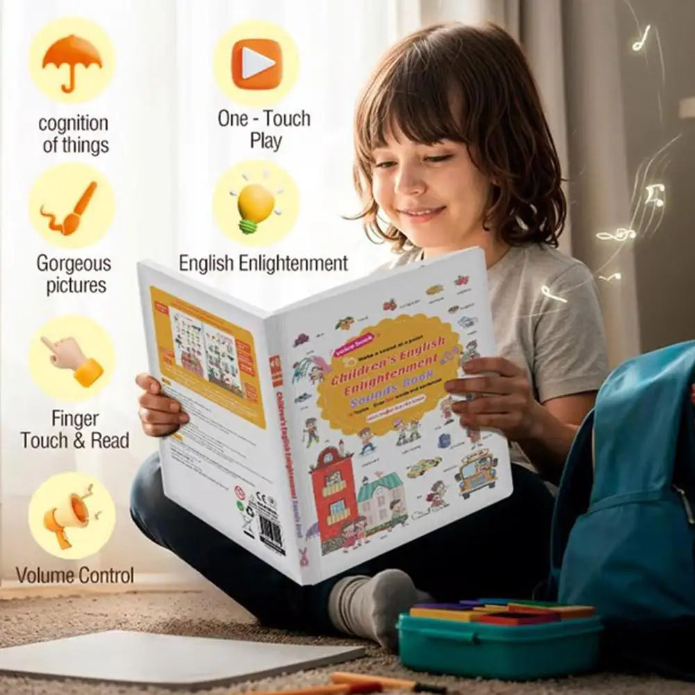 500+ Words Audio Learning Book Early Education Learning Sound Interactive Book Words English Machine Point-And-Read C9R6