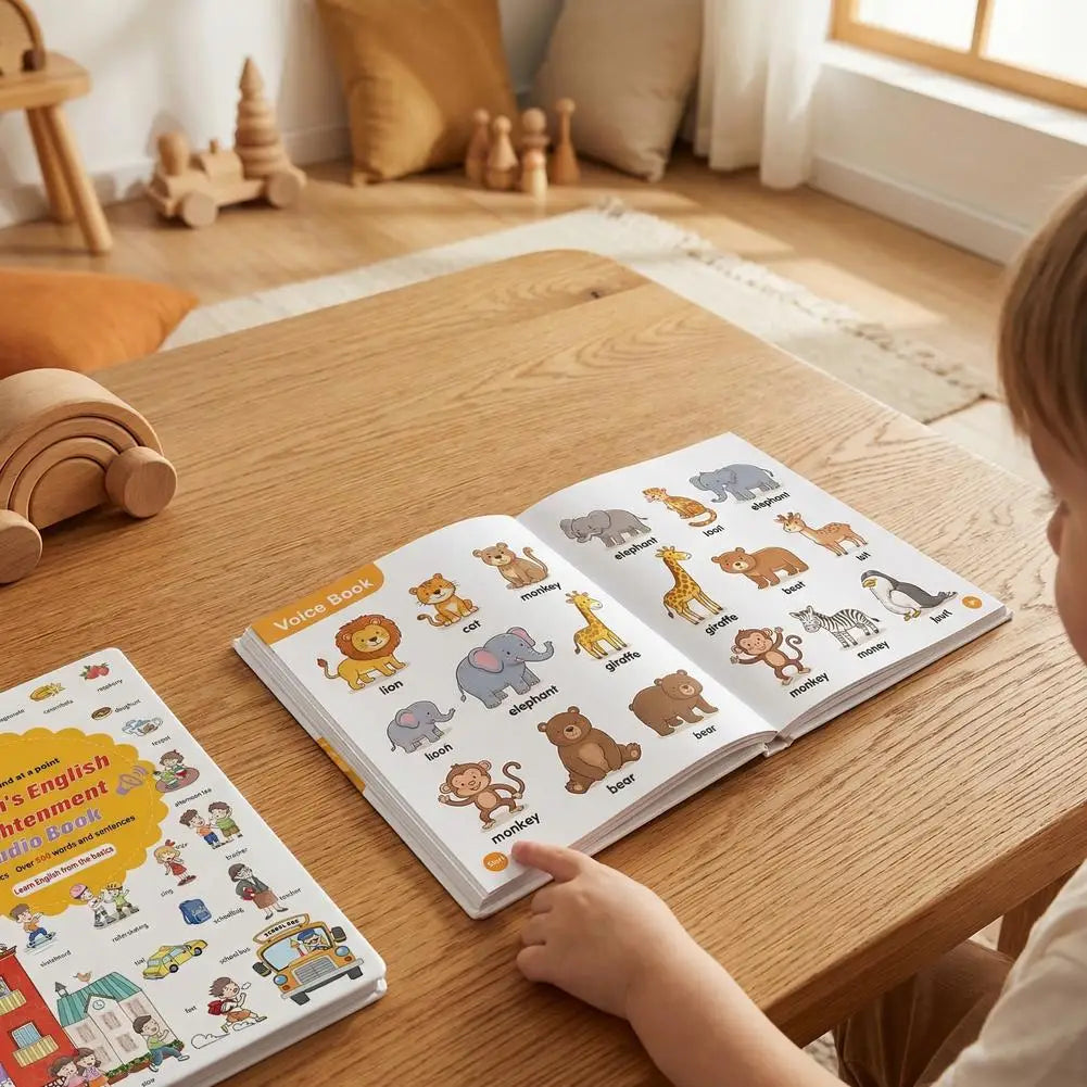 500+ Words Audio Learning Book Early Education Learning Sound Interactive Book Words English Machine Point-And-Read C9R6